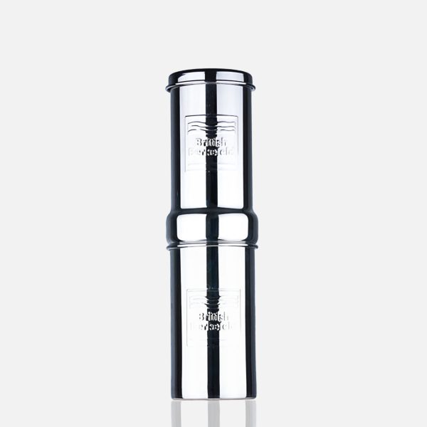 British Berkefeld 1L Portable Benchtop Gravity Water Filter | Removes Fluoride Chlorine Microplastics And More | Polished Stainless Steel